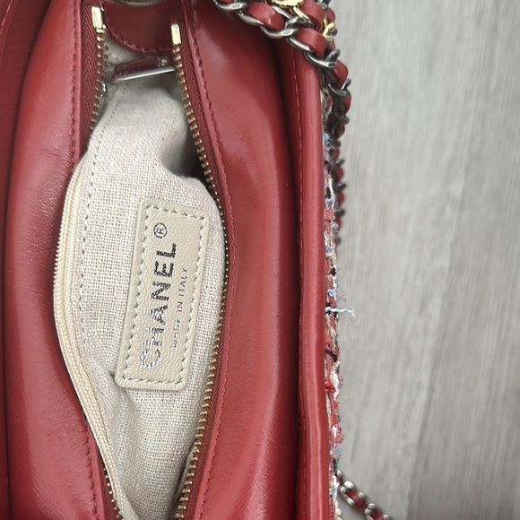 Chic Red Tweed Shoulder Bag - Picture 5 of 10